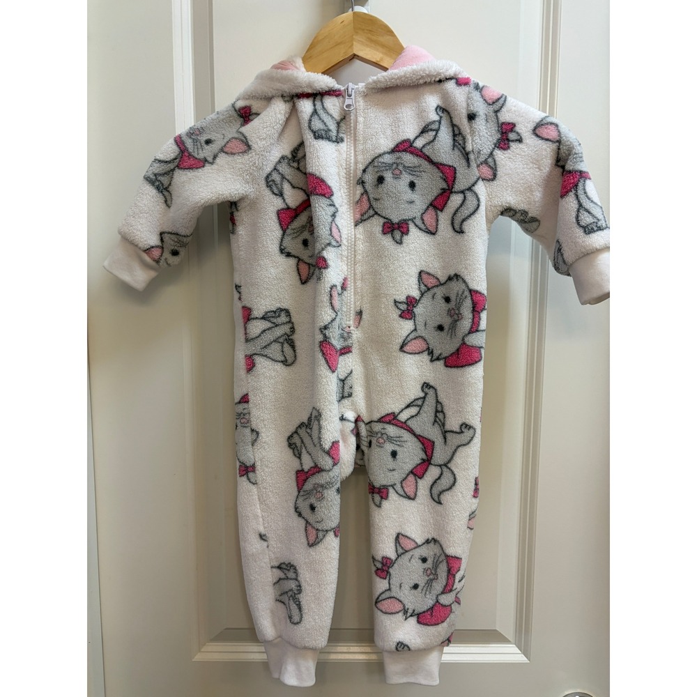 Disney Marie Aristocats Fleece Hooded Pajama Sleeper Costume Baby Size 2T